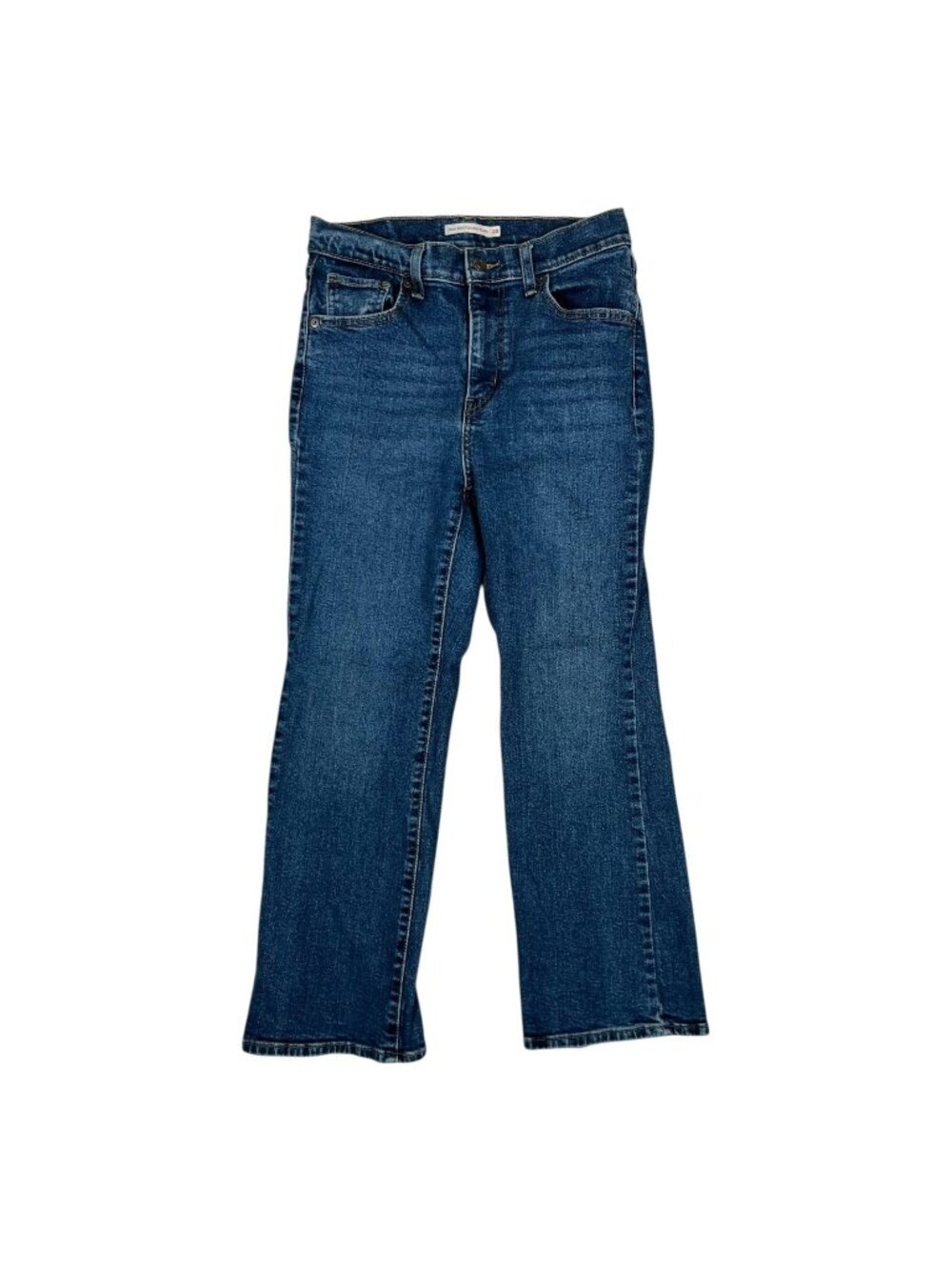Levi's Jeans Womens 28 Blue Medium Wash High Waisted Crop Flare Cropped Denim